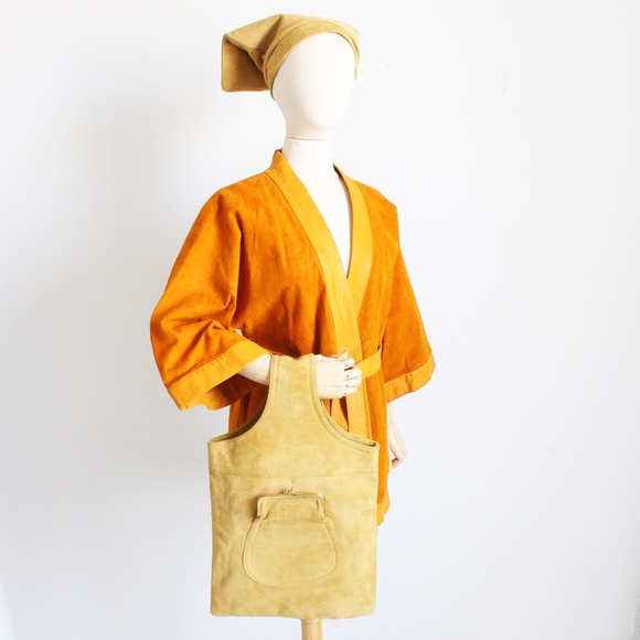 Bonnie Cashin Sling Bag Cashin Carry Suede Leather Kiss Lock Tote Vintage 1960s - Picture 6 of 12